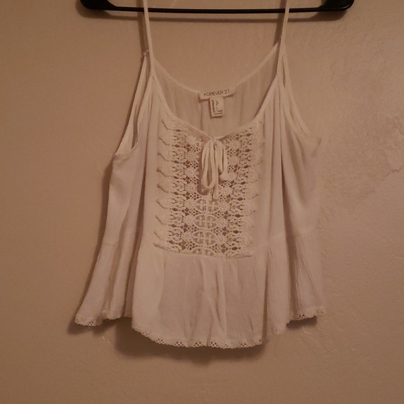 White Lacey Cami Top - Picture 1 of 3